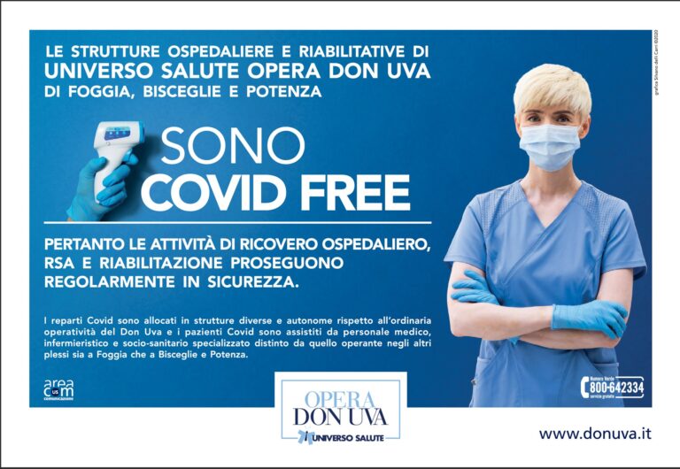 UNIVERSO SALUTE COVID FREE, LE NOSTRE ATTIVITA’ PROSEGUONO IN SICUREZZA