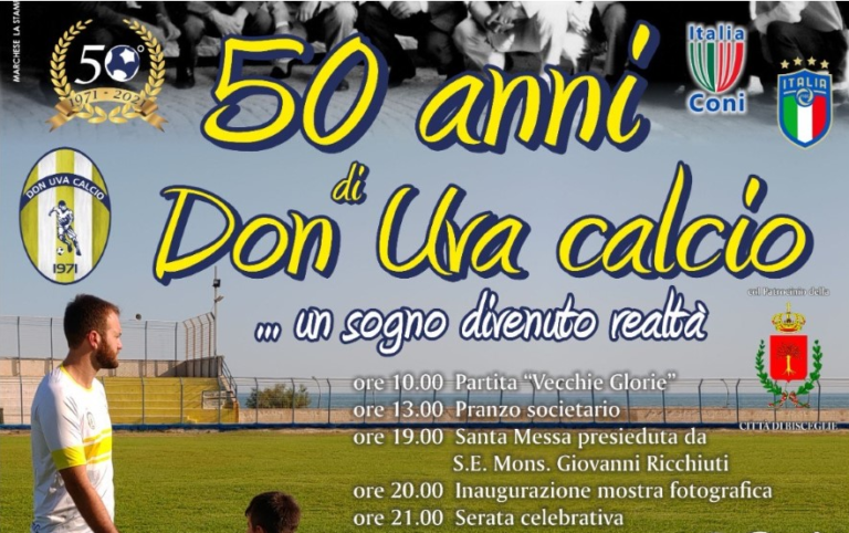 Il Don Uva Calcio festeggia 50 anni. L’AD di Universo Salute Telesforo tra gli ospiti della serata celebrativa