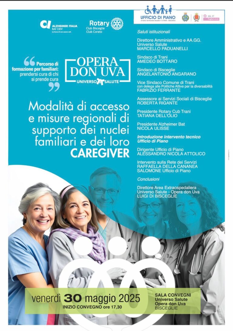 UNIVERSO SALUTE, ALZHEIMER: INCONTRO FORMATIVO PER CAREGIVER