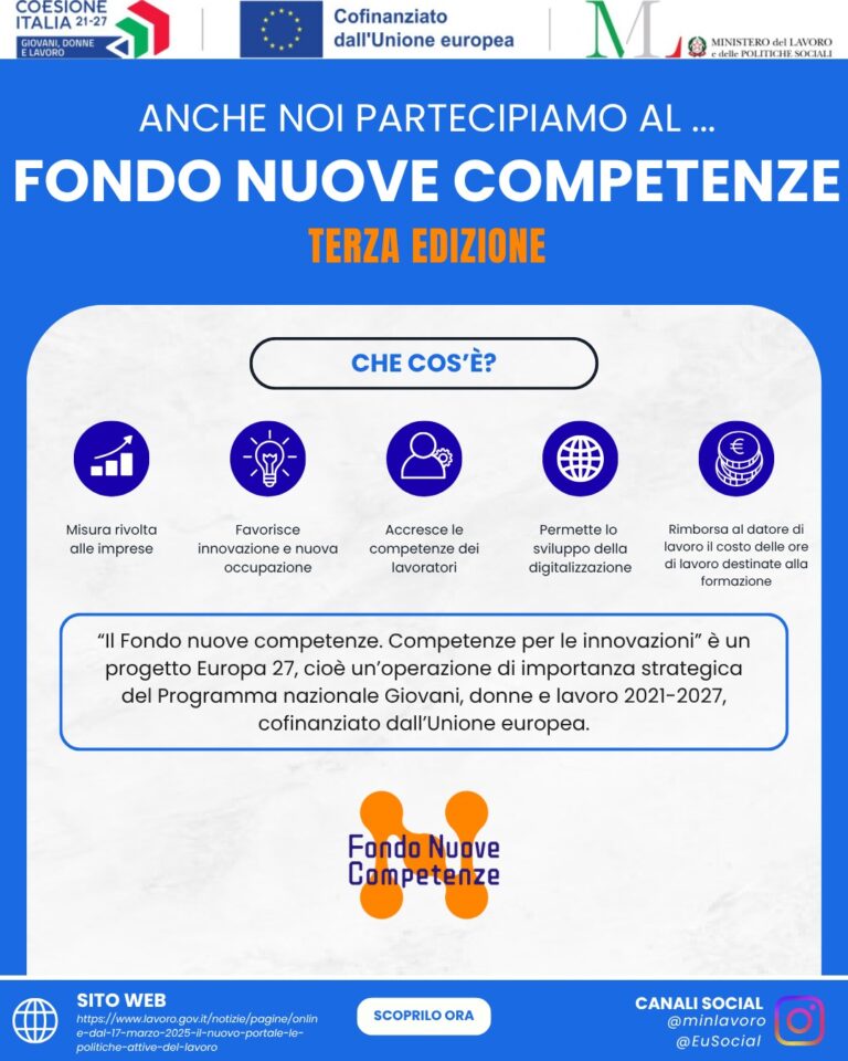 FNC – “Competenze per le innovazioni”, piano formativo per i lavoratori di Universo Salute