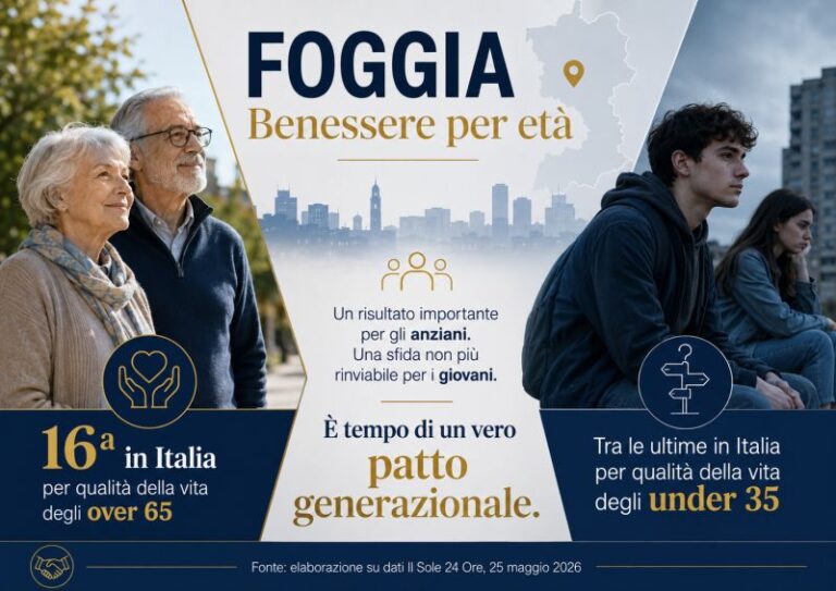 Qualità della vita over 65, Vigilante: Foggia ok non per caso