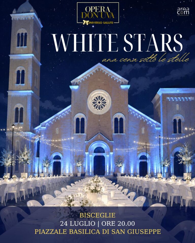 IL 24 LUGLIO “WHITE STARS – UNA CENA SOTTO LE STELLE” PER GLI OSPITI DI UNIVERSO SALUTE
